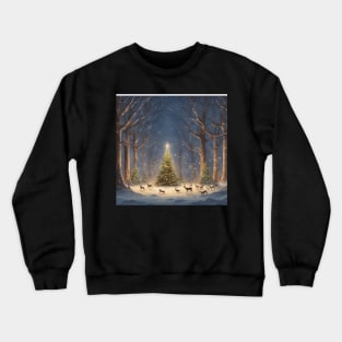 Winter Whispers: Gleaming Evergreen Festivities Tee Crewneck Sweatshirt